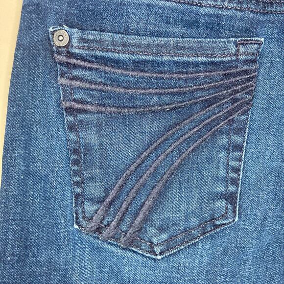 7FAMK 7 For All Mankind DOJO Jeans Womens 25 S Dark Wash Flared Wide Trouser Leg - Picture 11 of 16